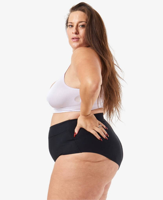 Super soft micromodal feels plush and gentle on sensitive skin. Shown in Black.