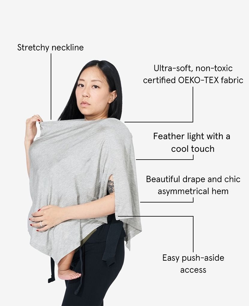 Ara (34C) is 5 months postpartum and wears Size 1 in Grey Marl.