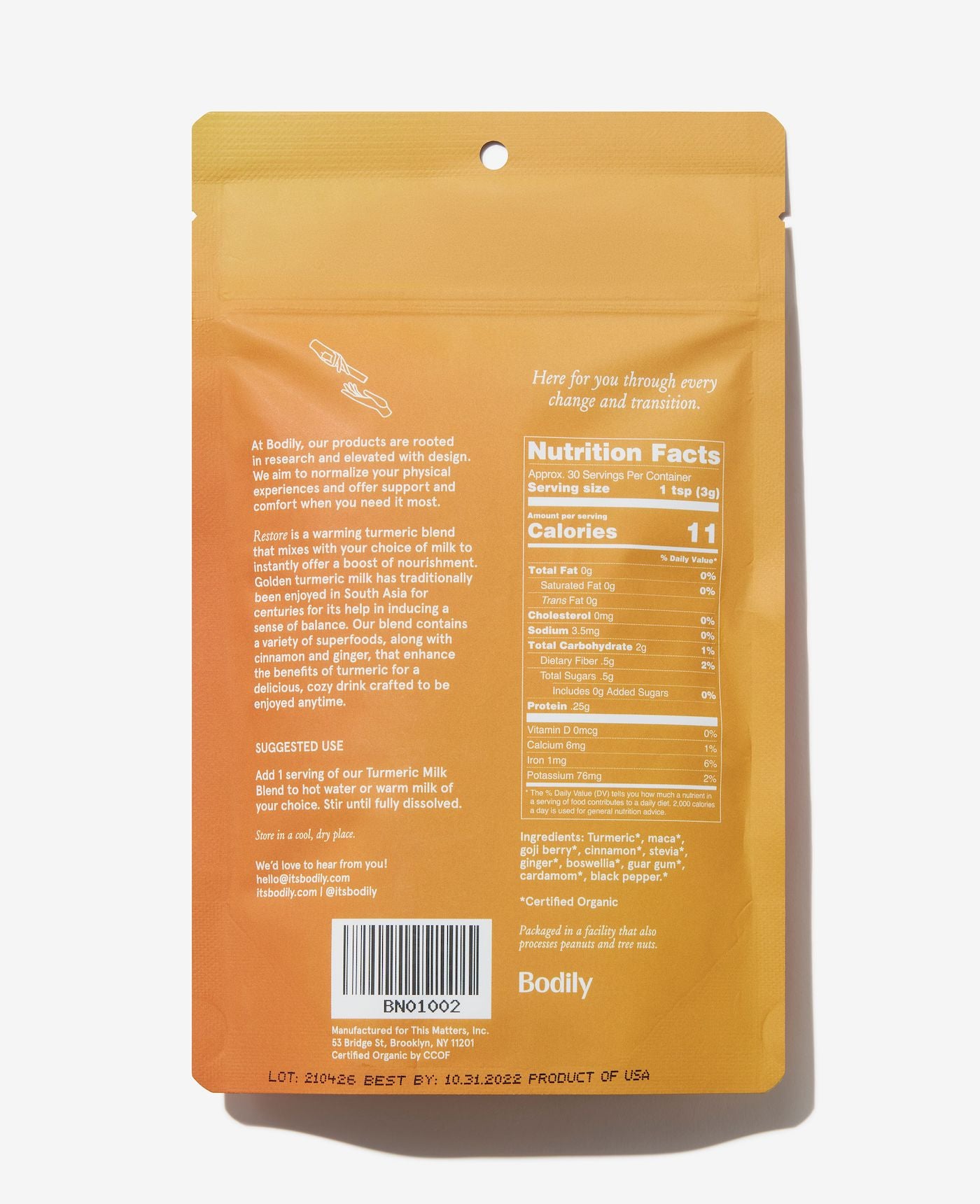 One bag contains 30 servings — just add it to warm milk or hot water