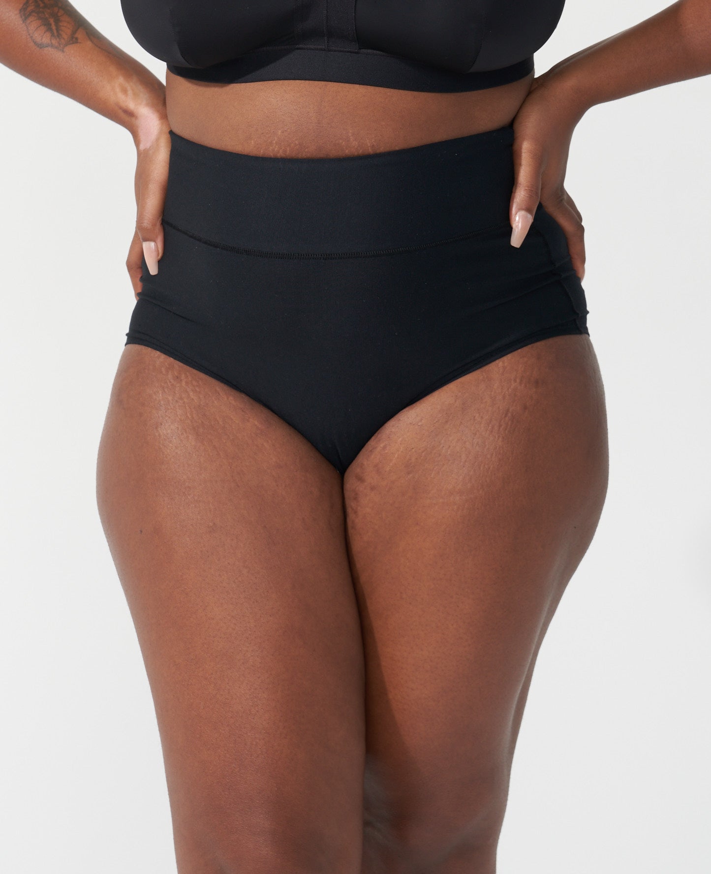 Super soft OEKO-TEX certified micromodal feels plush and gentle on sensitive skin through your body's changes. Shown in Black/Chalk/Slate.