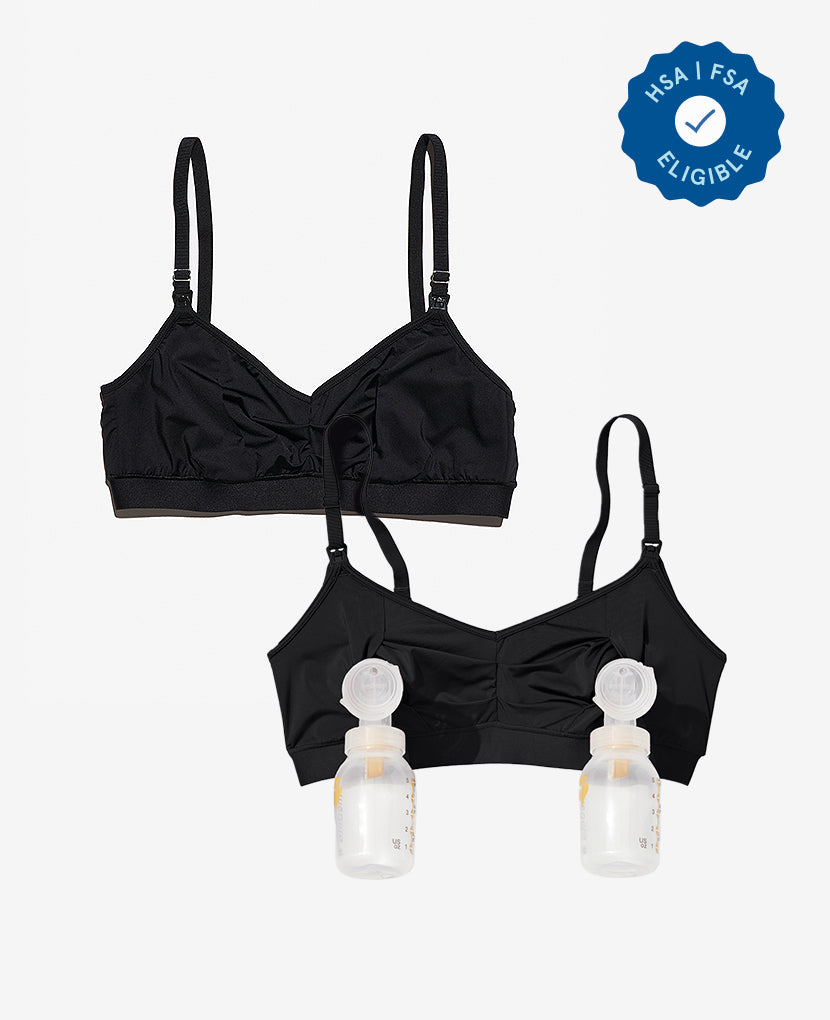 Our award-winning hands-free nursing and pumping bra, now available in S-3X. 