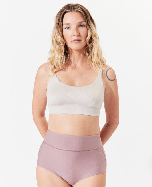 Ultra-stretchy fabric moves with your body and is incredibly soft on sensitive nipples and skin. Our fabrics are made to the OEKO-TEX 100 safety standard which tests against a list of over 1000 harmful substances. Shown in Moon.