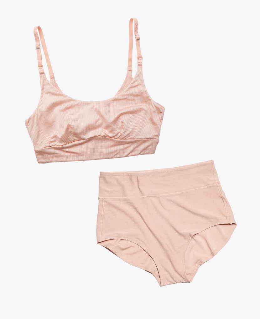 The Everything Set includes The Everything Bra & The All-In Panty in Clay or Ember.