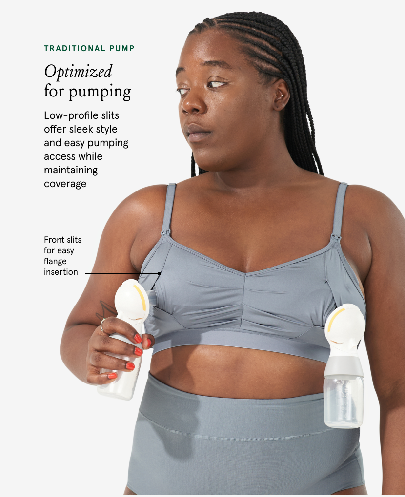 Pumping Nursing Bra - Easy Access Hands Free for Pumping