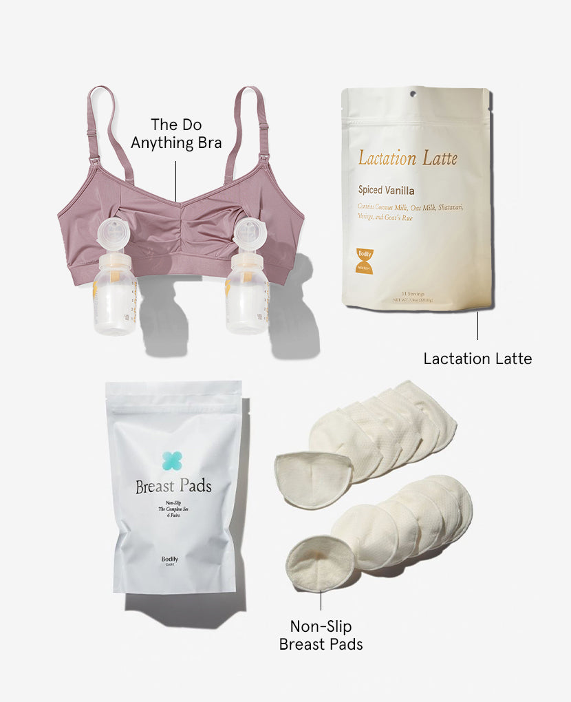 Our award-winning hands-free pumping bra, delicious lactation support, and soothing leak protection.