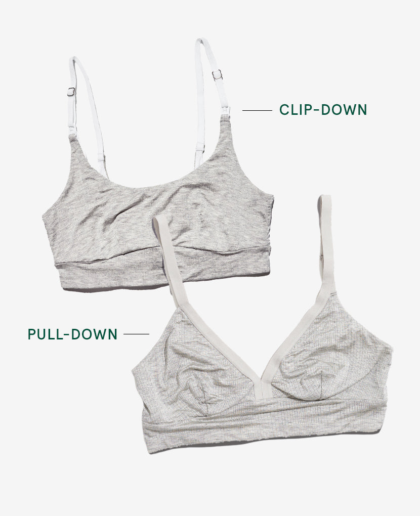 H&M+ 2-pack non-wired bras - Grey/White - Ladies
