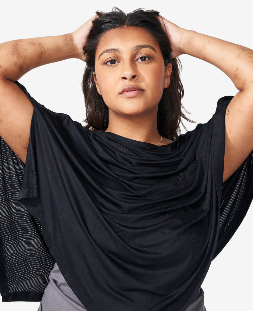 Luxuriously soft Black fabric with a stunning drape to let you feel a bit more like yourself. 