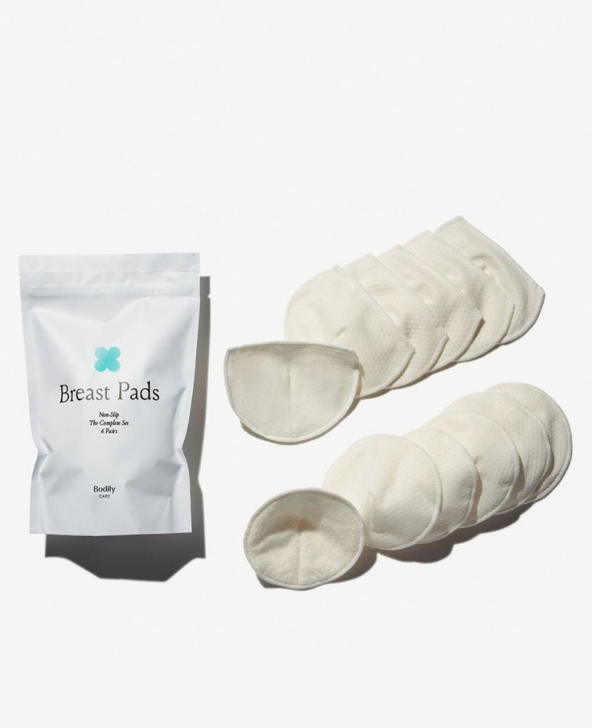 The Complete Set contains 3 pairs of our Low Profile Non-Slip nursing pads for lighter leaks and 3 pairs of our Full Coverage Non-Slip Breast Pads for max absorption.