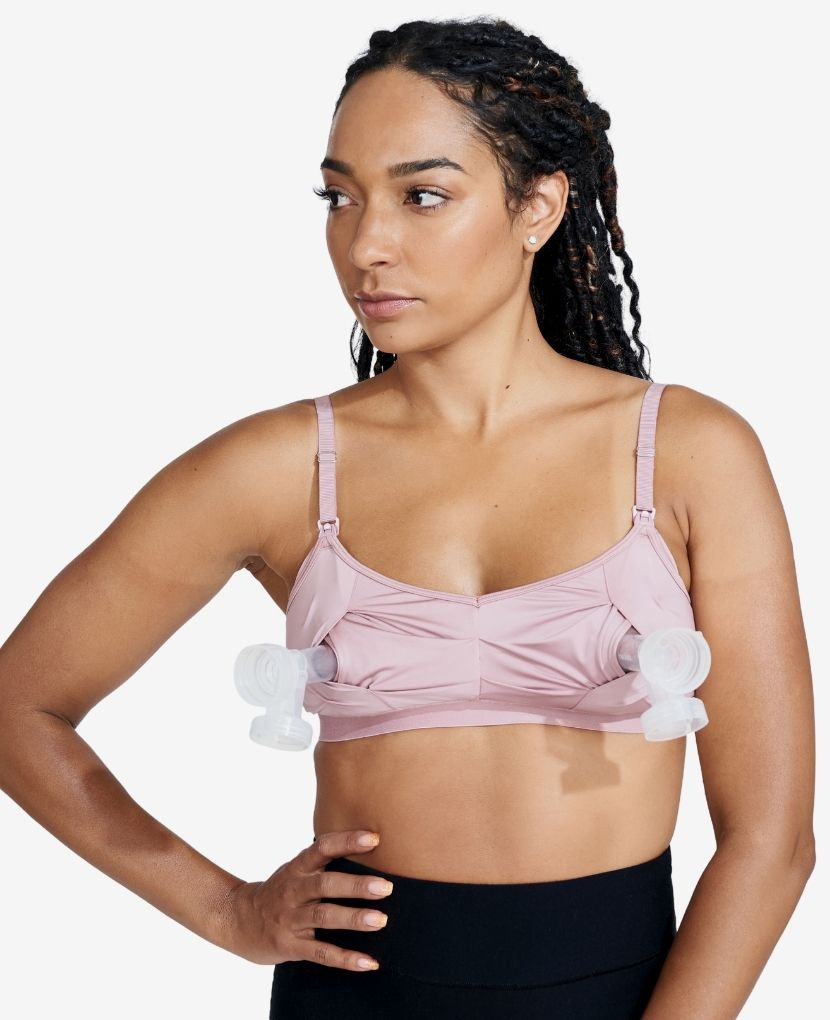 The Do Anything Bra is a hands-free pumping and nursing bra made with a lactation consultant, and designed to let you feel like you. Shown in Dusk.